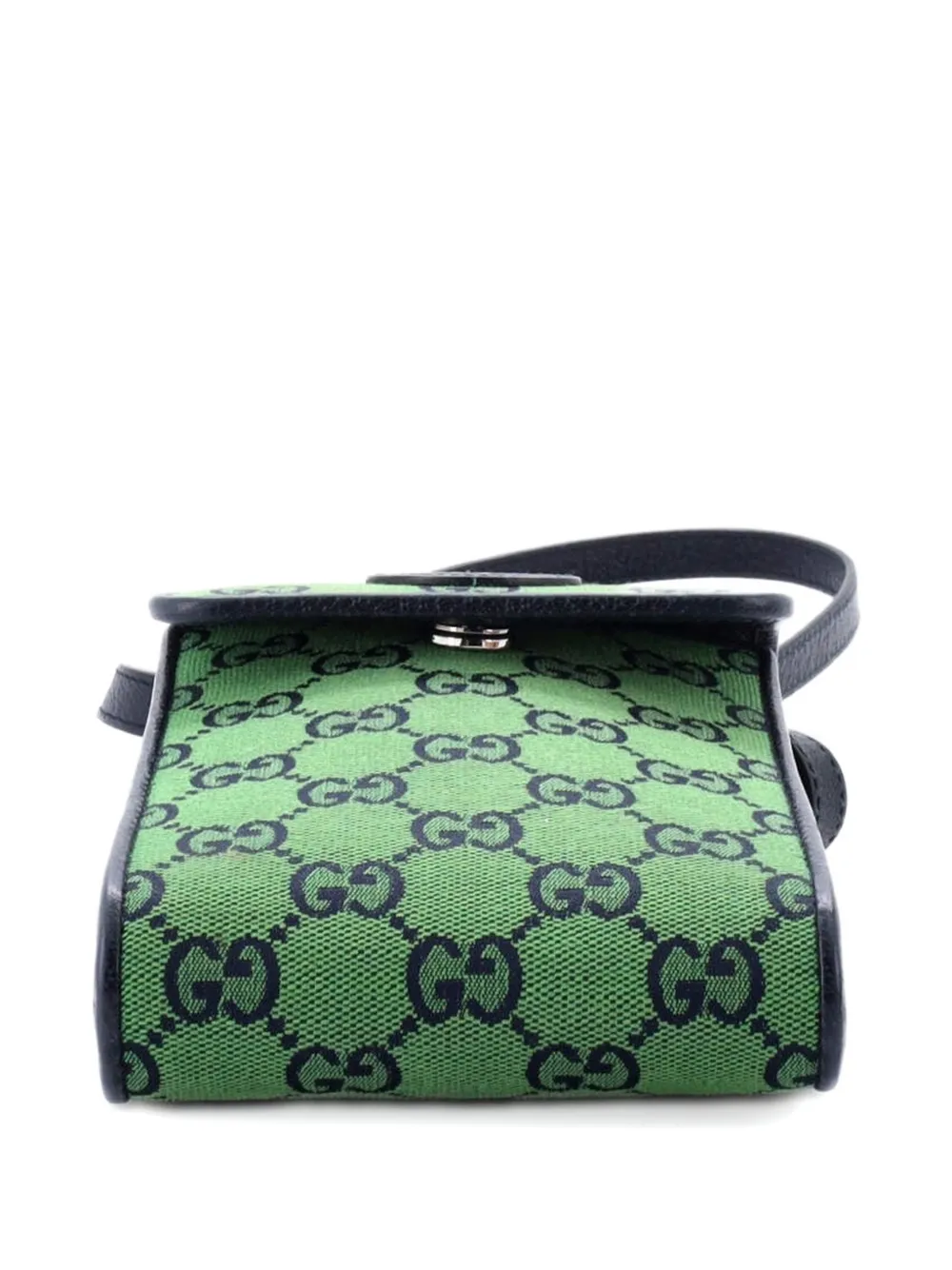 Pre-owned Gucci Phone Flap Multicolor Gg Canvas Mini Crossbody Bag In Blue