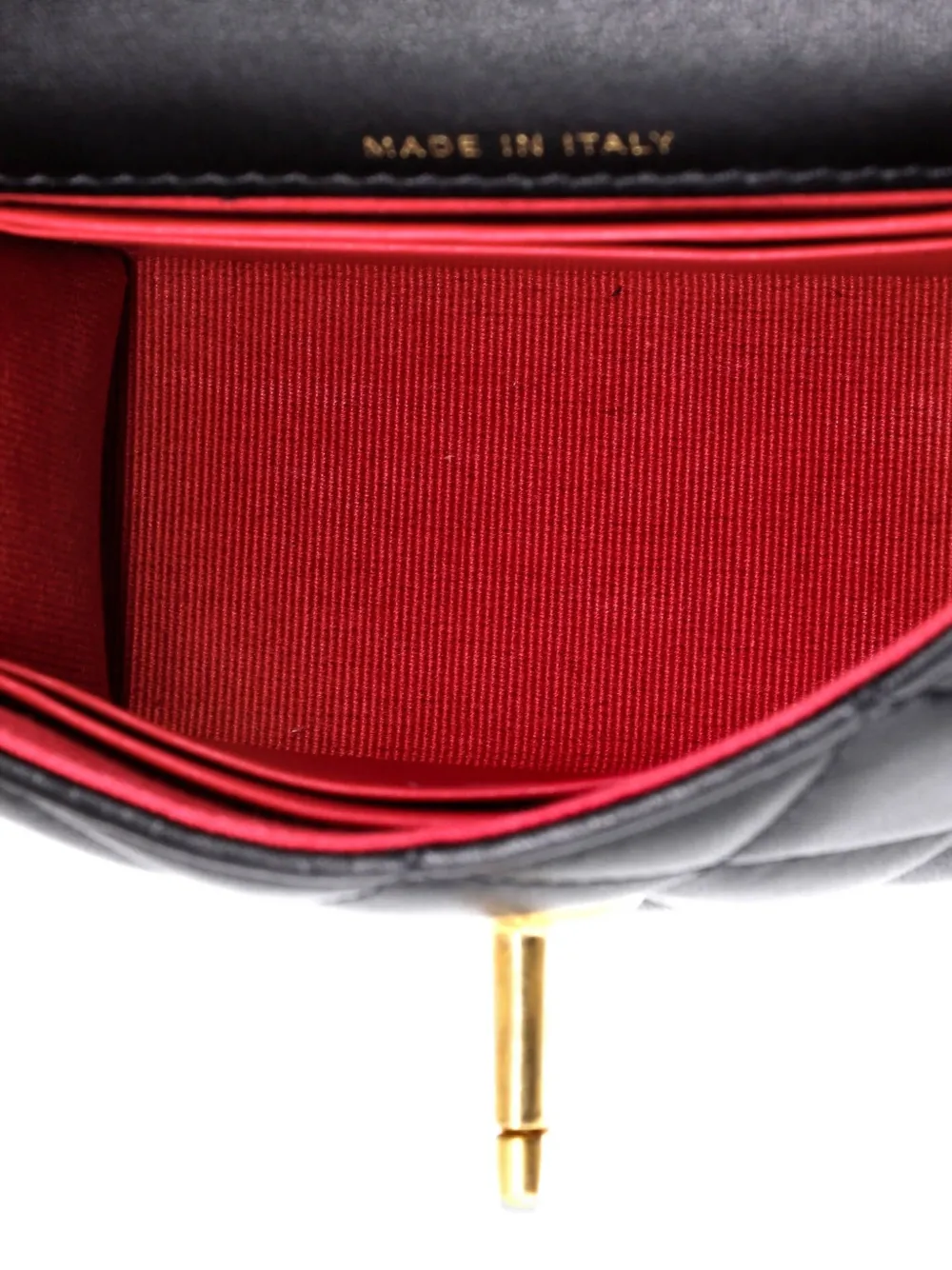 Pre-owned Chanel Coco Love Cc Heart Clutch With Chain Quilted Lambskin Mini Crossbody Bag In Black