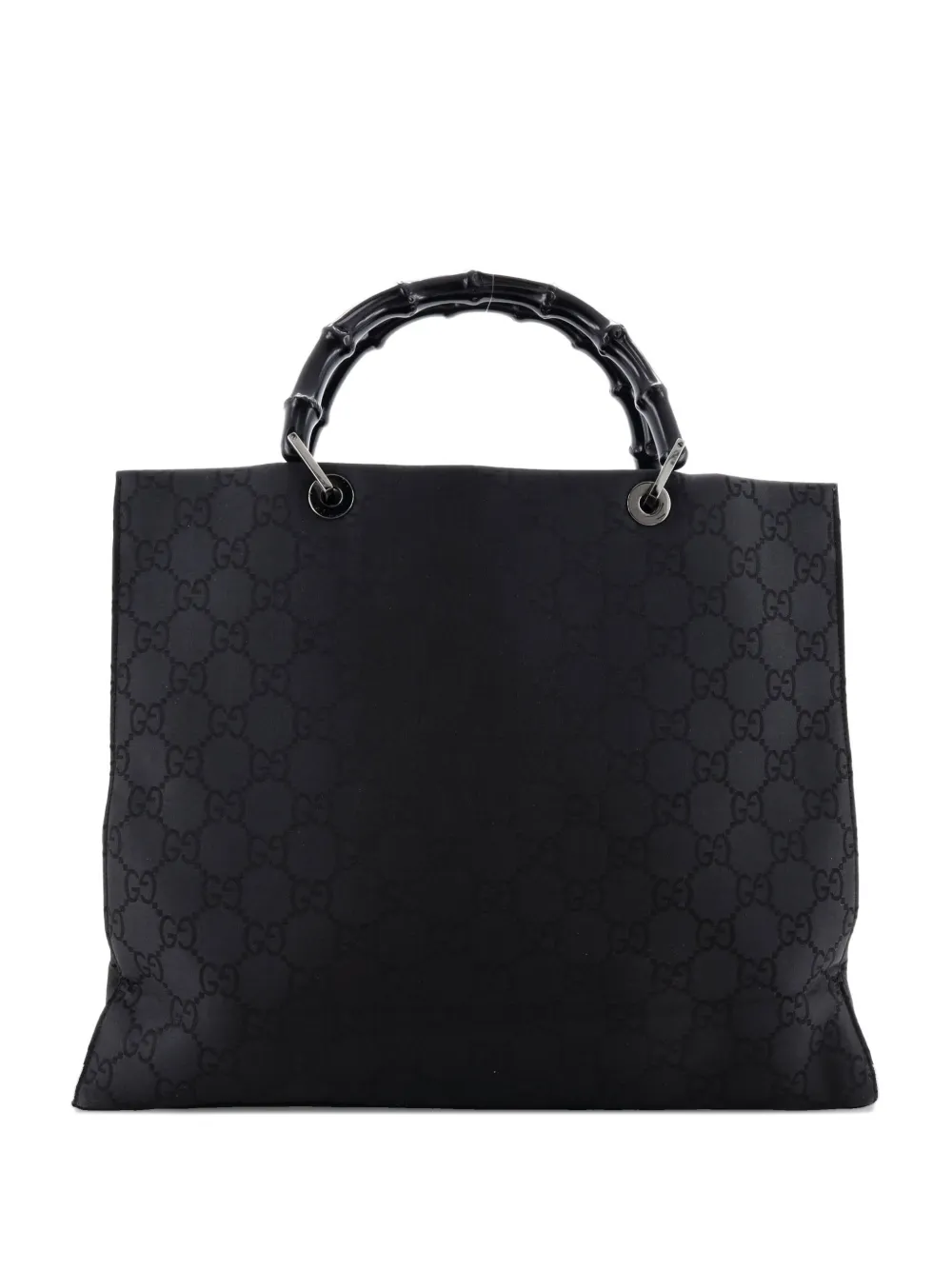 Gucci Pre-Owned Vintage Bamboo Handle GG Nylon Large tote bag - Nero