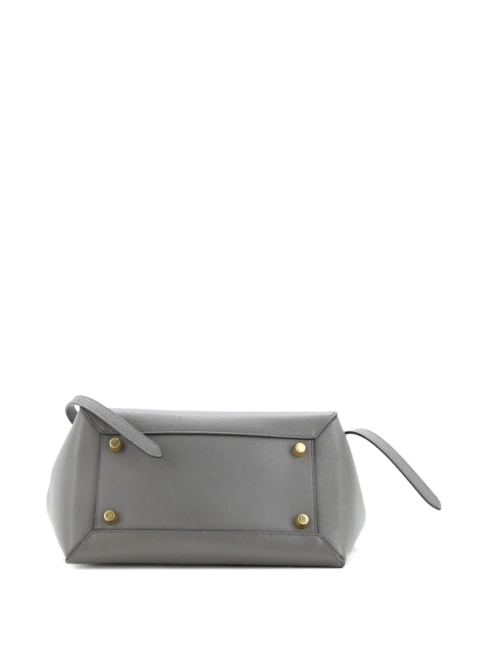 CELINE Pre-owned Belt Bag Textured Leather Medium Satchel In Gray