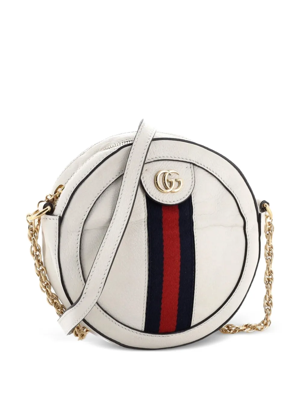 Gucci Pre-Owned Ophidia Round Shoulder Bag Leather Mini crossbody bag – Neutrals