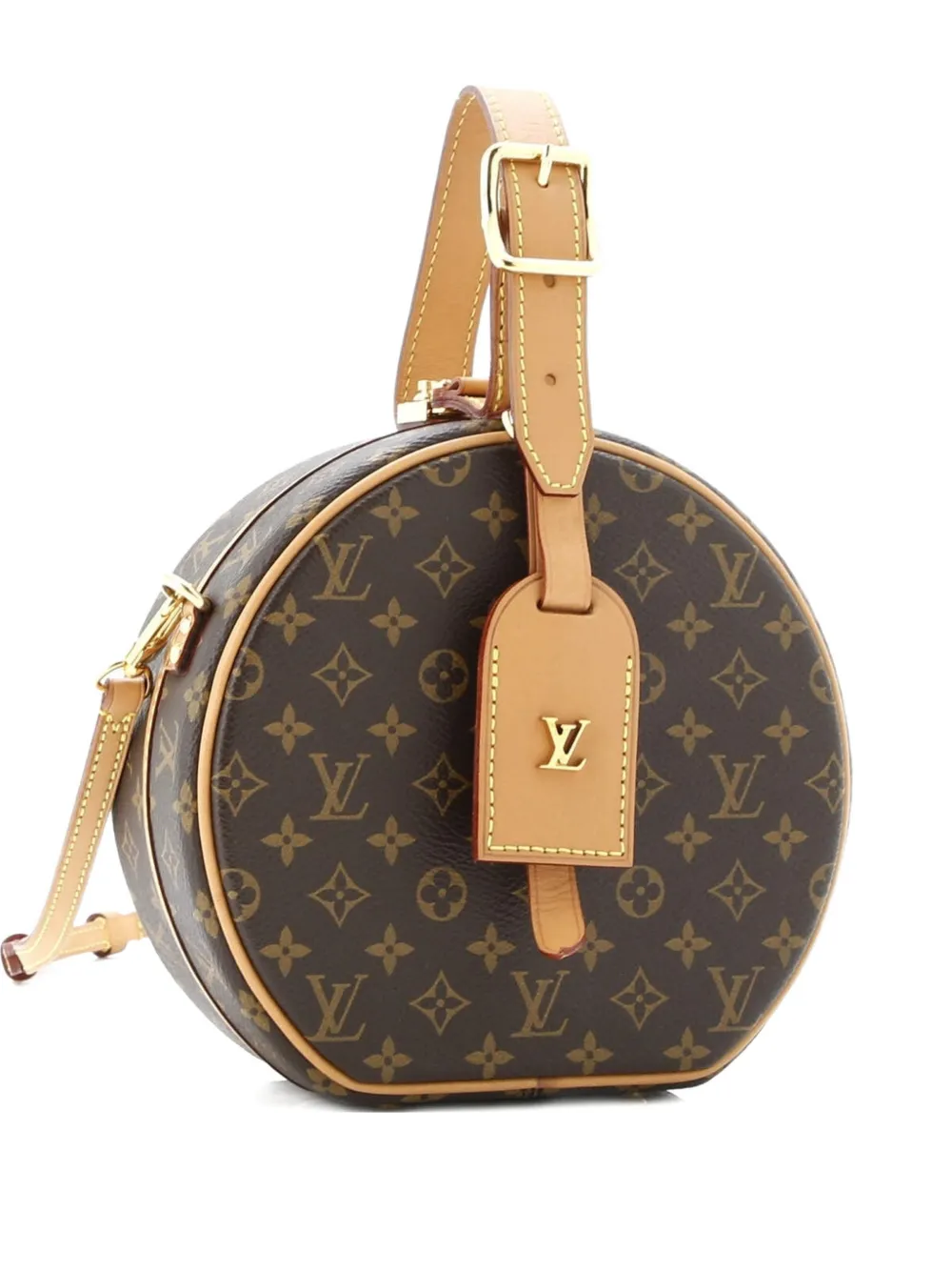 Pre-owned Louis Vuitton Petite Boite Chapeau Bag Monogram Canvas Crossbody Bag In Brown