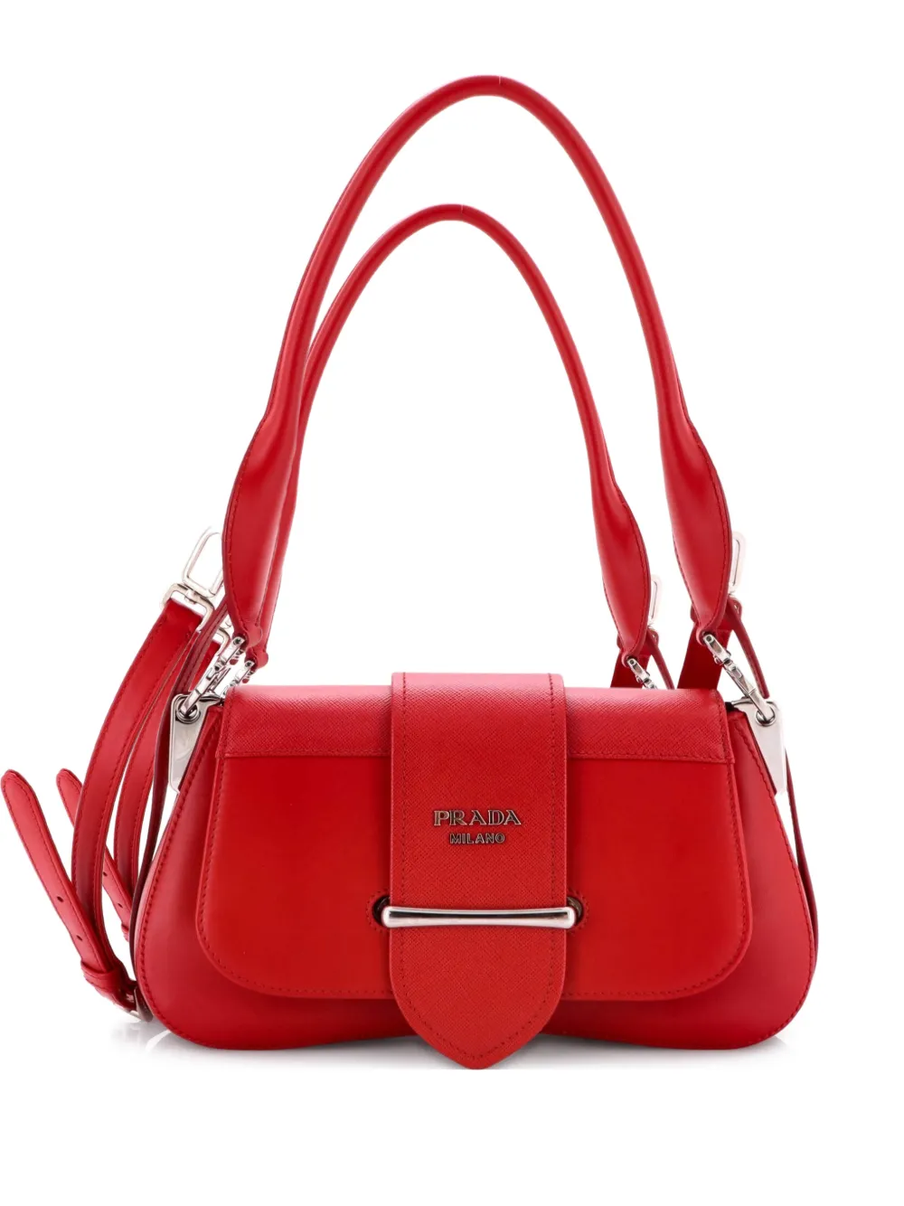 Prada Pre-Owned Sidonie City Calf Medium shoulder bag - Rosso