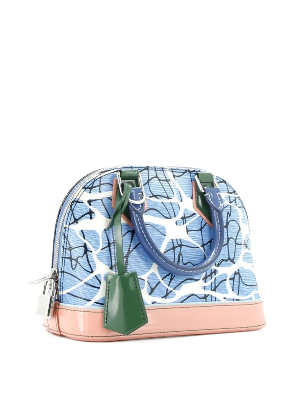 Pre-owned Louis Vuitton Alma Handbag Limited Edition Print Epi Leather Bb Satchel In Blue