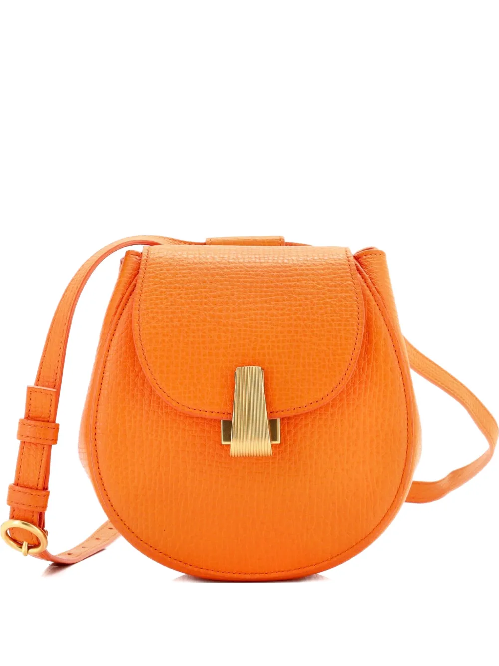 Pre-owned Bottega Veneta Palmellato Convertible Leather Mini Belt Bag In Orange