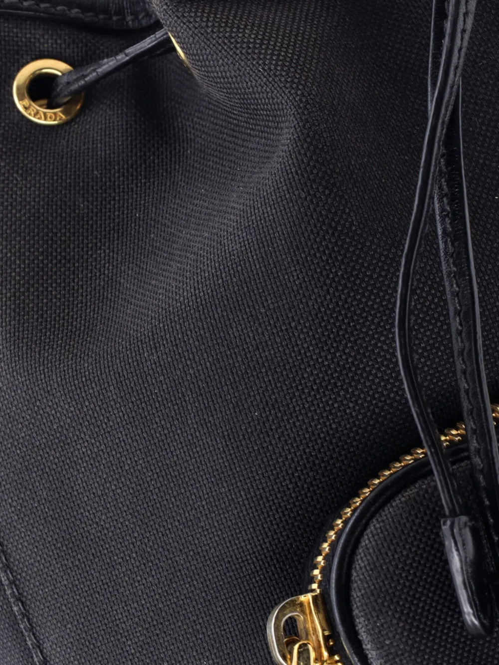 Logo Drawstring Canvas Bucket Bag