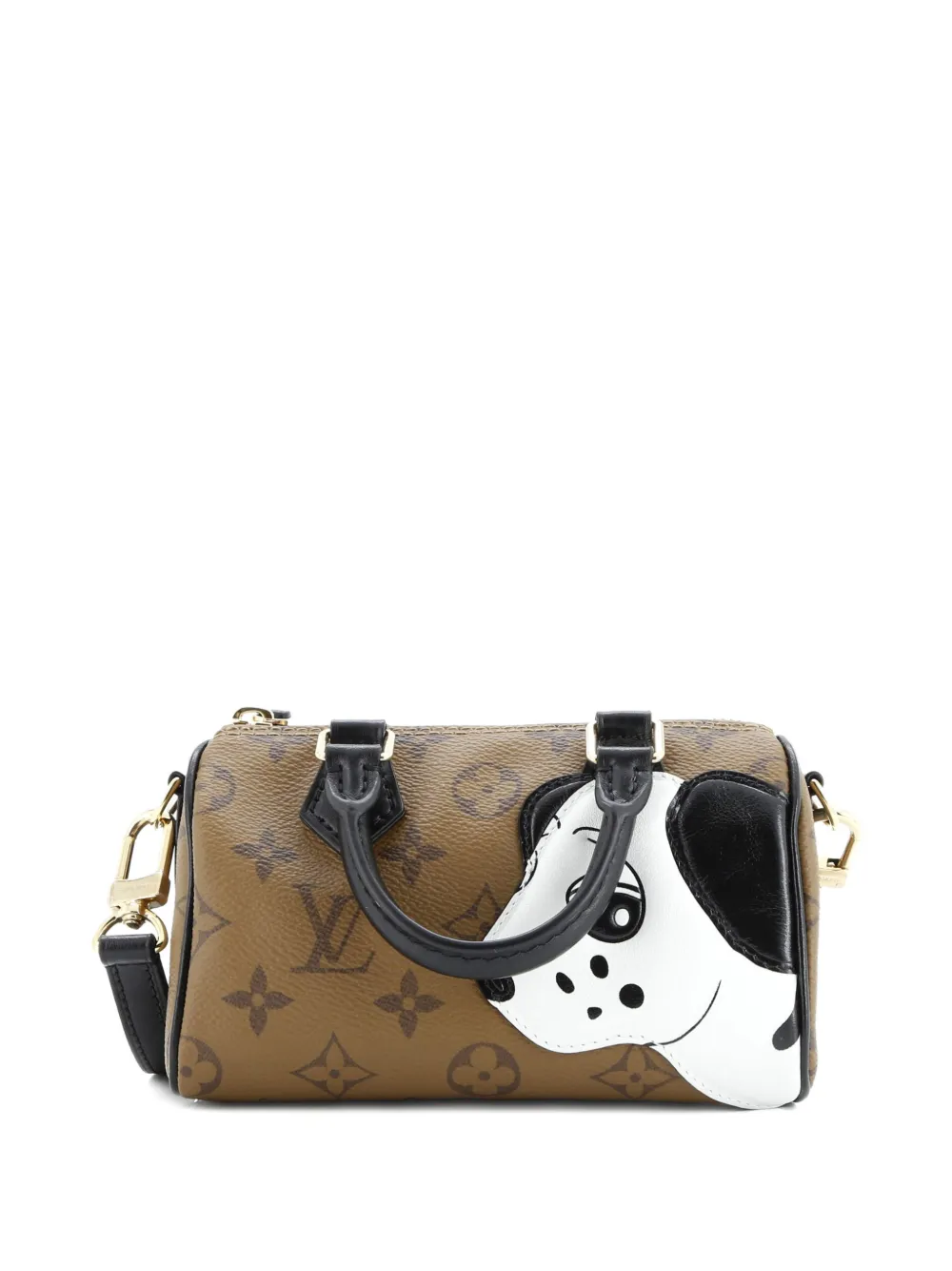 Pre-owned Louis Vuitton Speedy Bandouliere Nm Bag Limited Edition Sun Yitian Reverse Monogram Canvas Nano Tote Bag In Brown