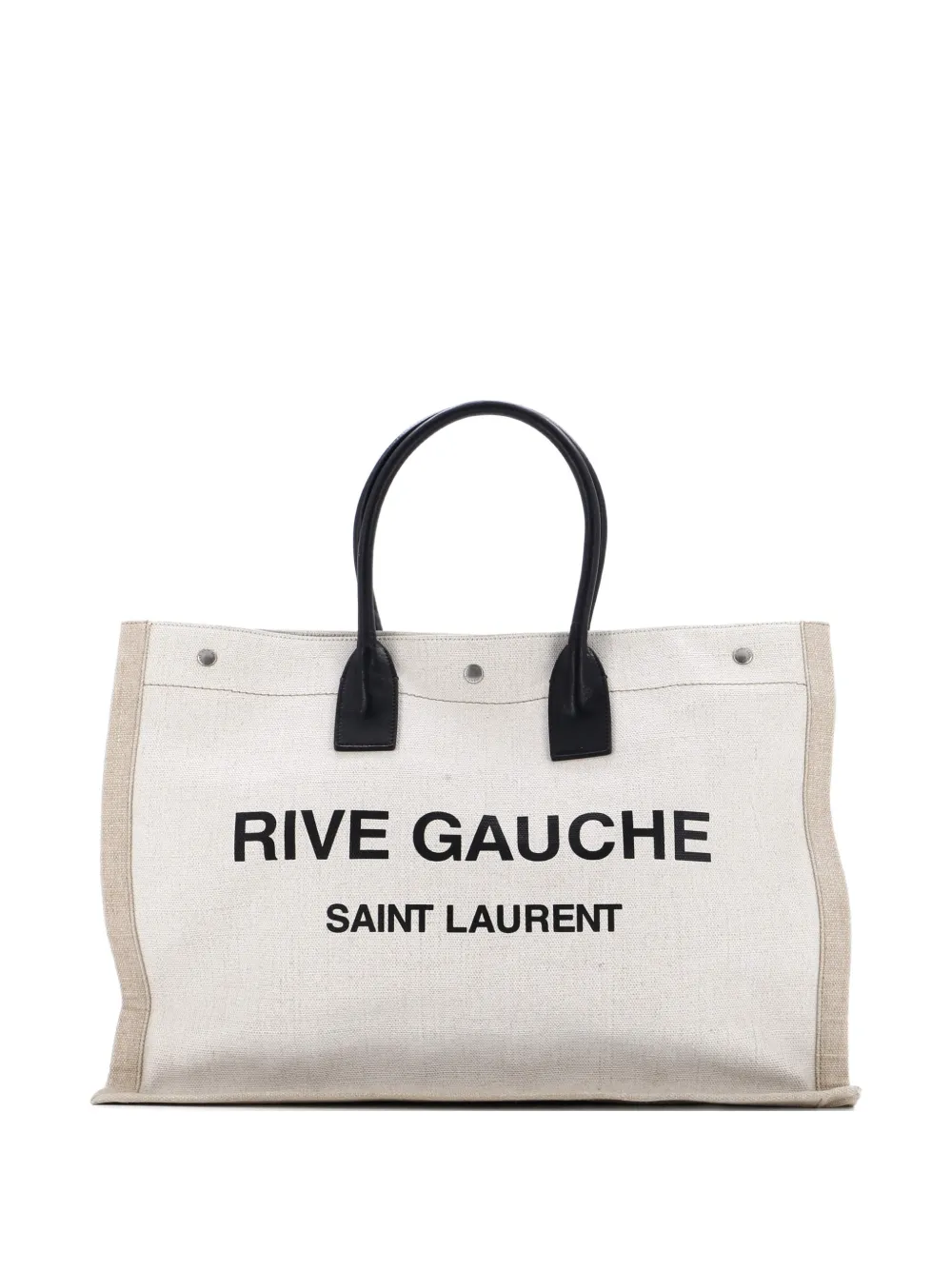 Saint Laurent Pre-Owned Rive Gauche Shopper Canvas Large tote bag | Neutrals | Image 1