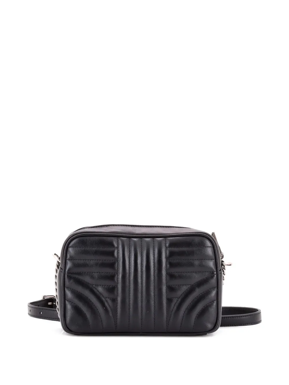 Pre-owned Prada Camera Bag Diagramme Quilted Leather Small Crossbody Bag In Black