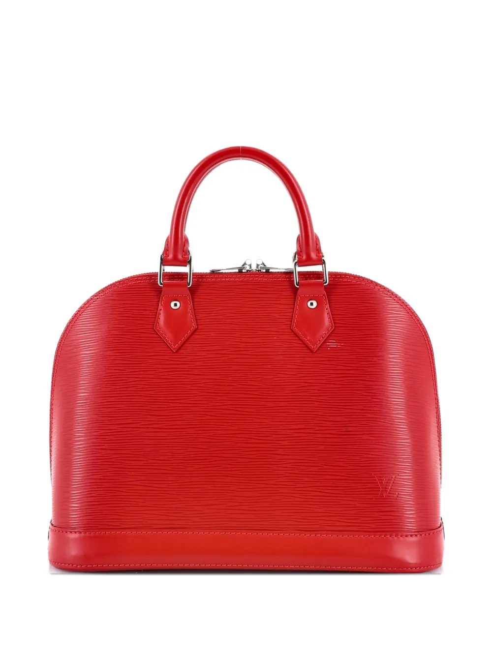 Pre-owned Louis Vuitton Alma Handbag Epi Leather Pm Satchel In Red