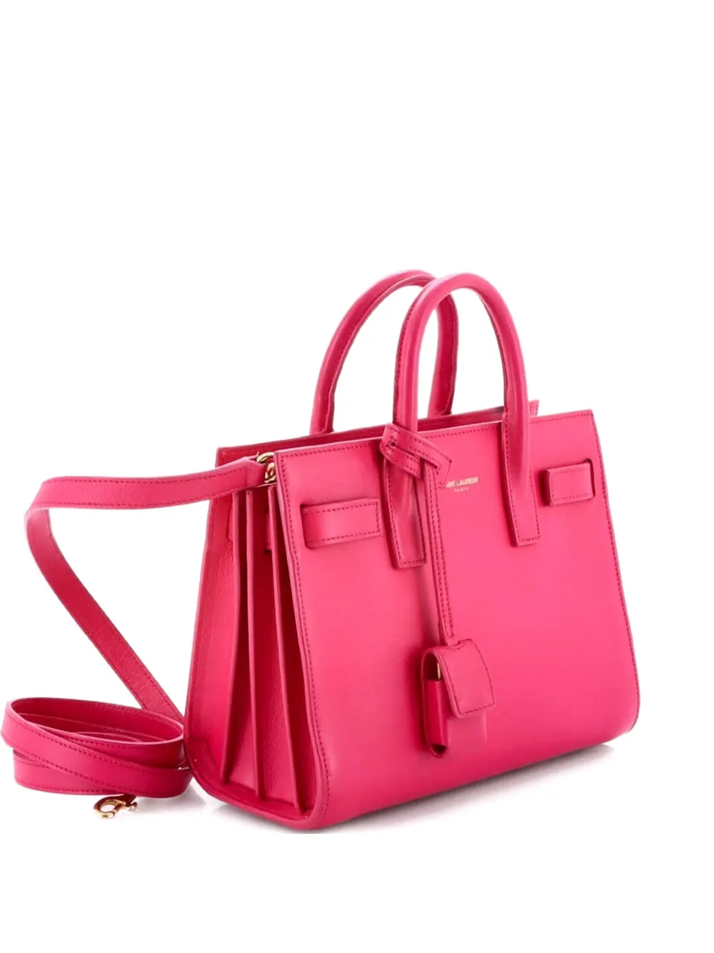 Pre-owned Saint Laurent Sac De Jour Bag Leather Nano Tote Bag In Pink