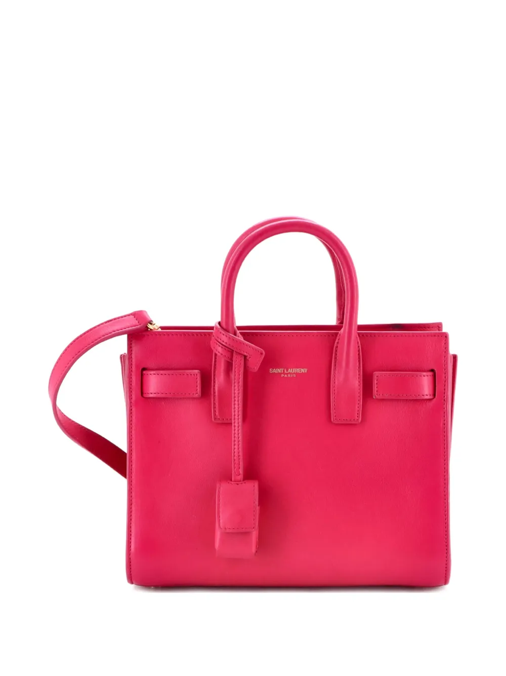 Pre-owned Saint Laurent Sac De Jour Bag Leather Nano Tote Bag In Pink