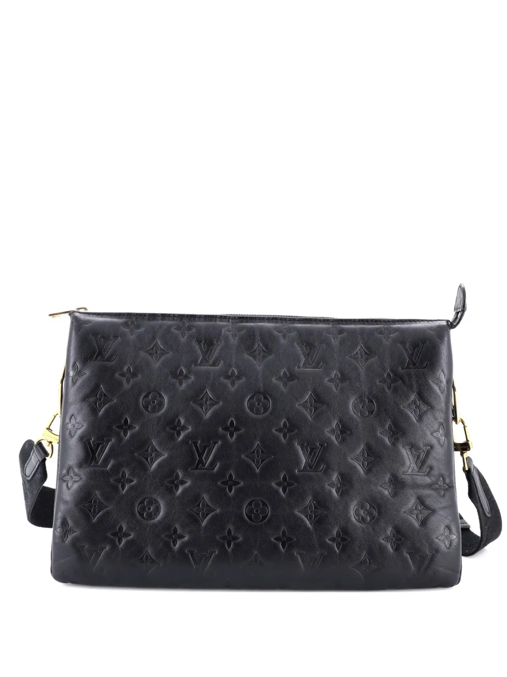 Pre-owned Louis Vuitton Coussin Bag Monogram Embossed Lambskin Mm Crossbody Bag In Black