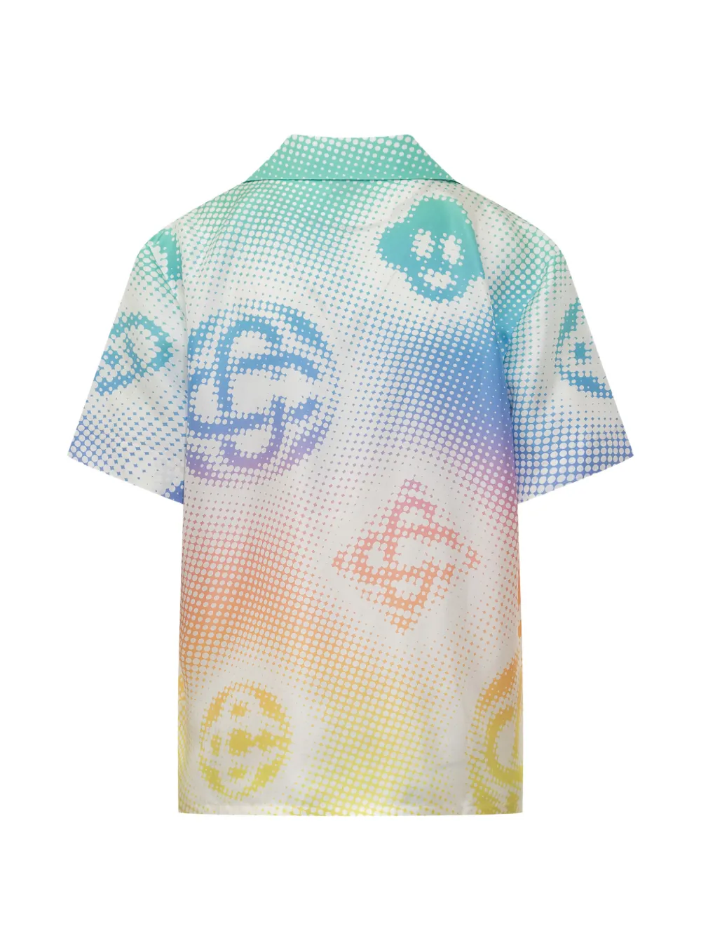 Casablanca cuban-collar printed shirt - Wit