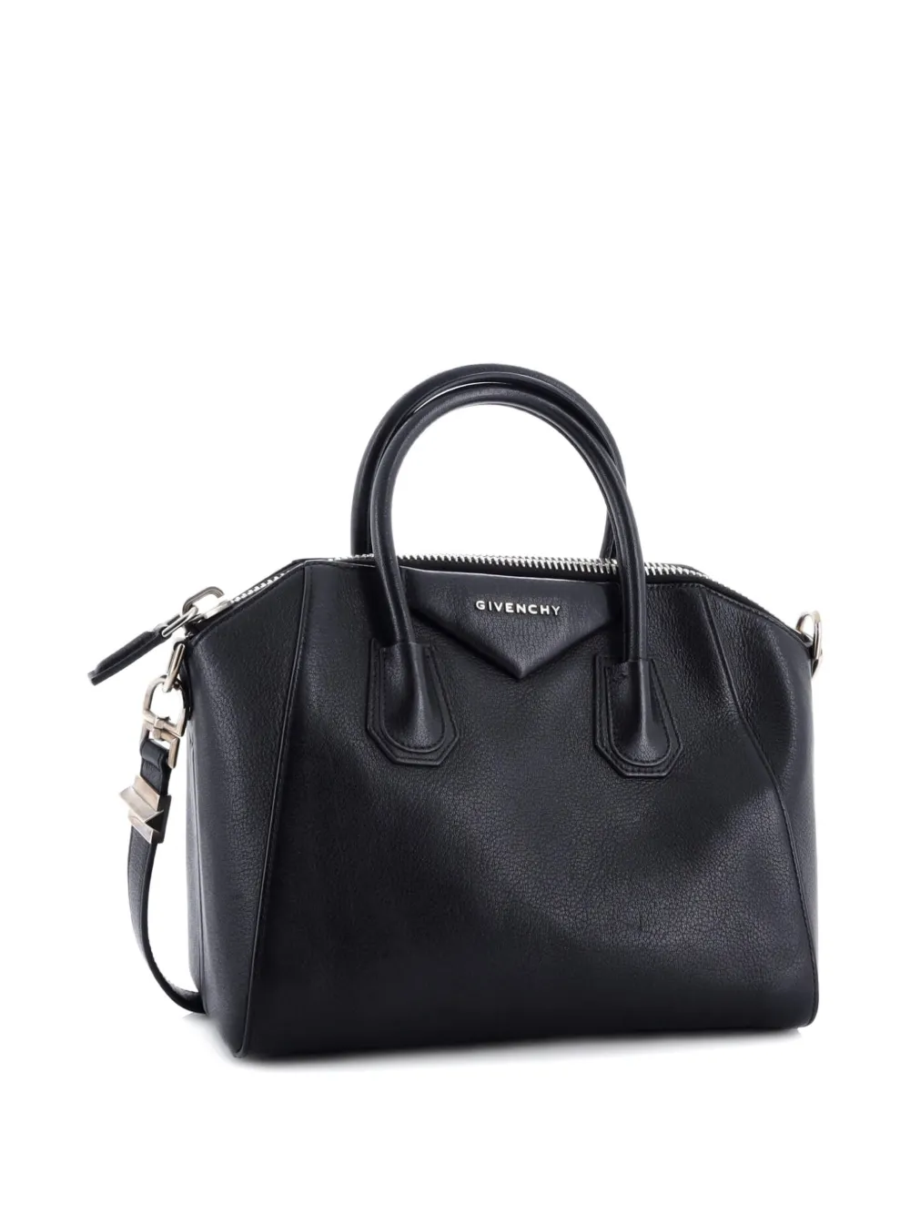 Pre-owned Givenchy Antigona Bag Leather Small Satchel In Black