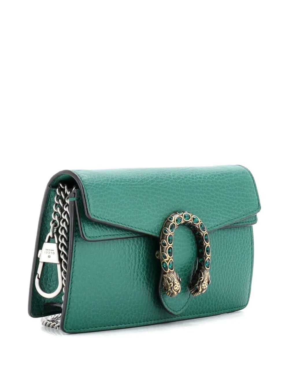 Pre-owned Gucci Dionysus Bag Leather Super Mini Clutch Bag In Green