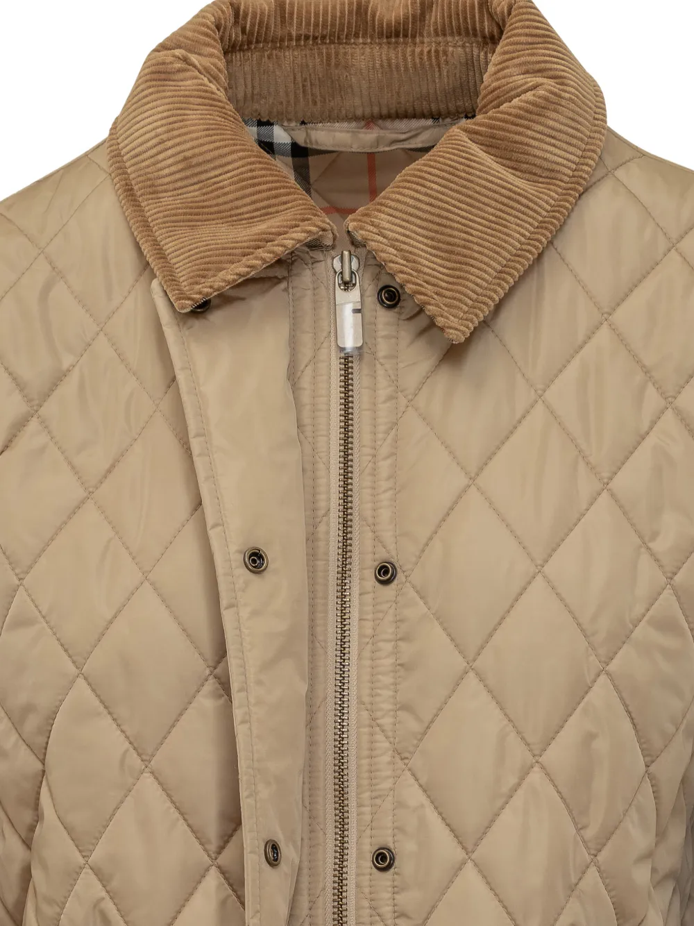 Burberry Gewatteerd ribfluwelen jack Beige