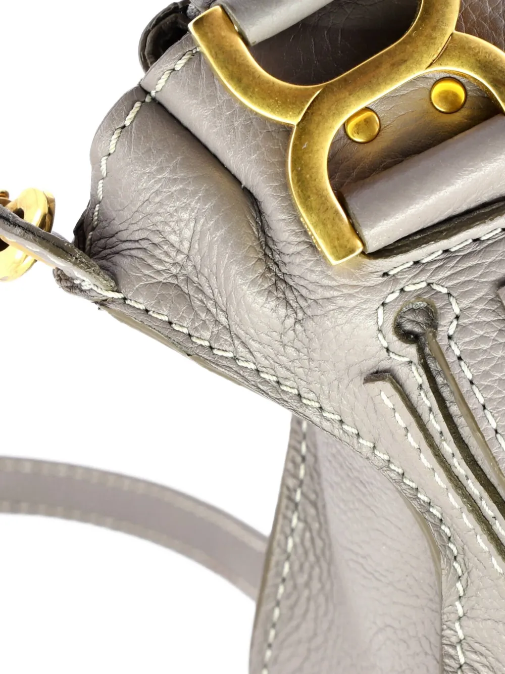 CHLOÉ Pre-owned Marcie Leather Small Satchel In Gray