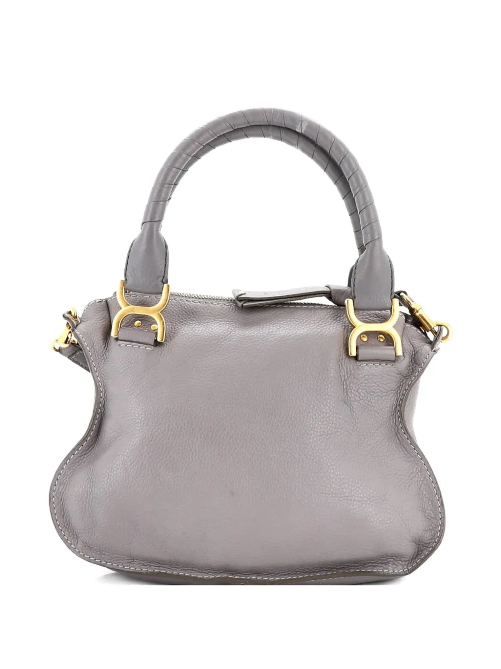 CHLOÉ Pre-owned Marcie Leather Small Satchel In Gray