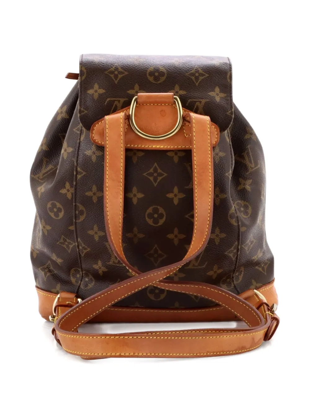 Pre-owned Louis Vuitton Vintage Montsouris Monogram Canvas Mm Backpack In Brown