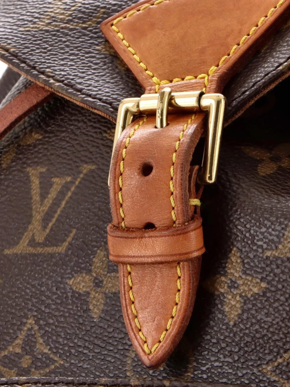 Pre-owned Louis Vuitton Vintage Montsouris Monogram Canvas Mm Backpack In Brown
