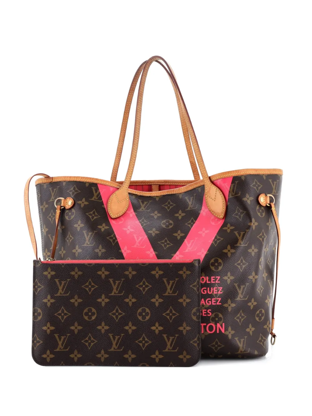 Pre-owned Louis Vuitton Neverfull Nm Limited Edition Cities V Monogram Canvas Mm Tote Bag In Brown