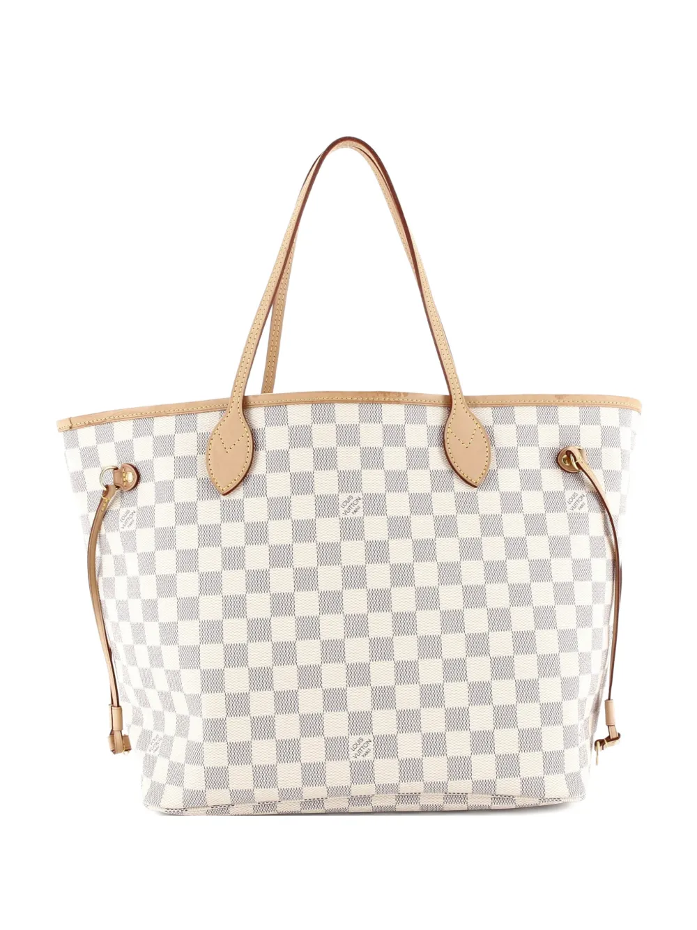 Pre-owned Louis Vuitton Neverfull Nm Damier Mm Tote Bag In White