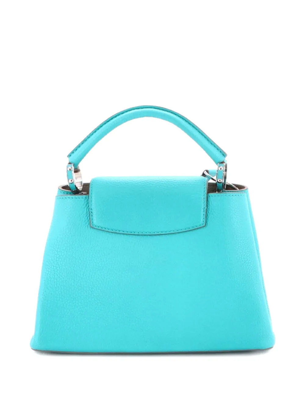 Pre-owned Louis Vuitton Capucines Bag Leather Bb Satchel In Blue