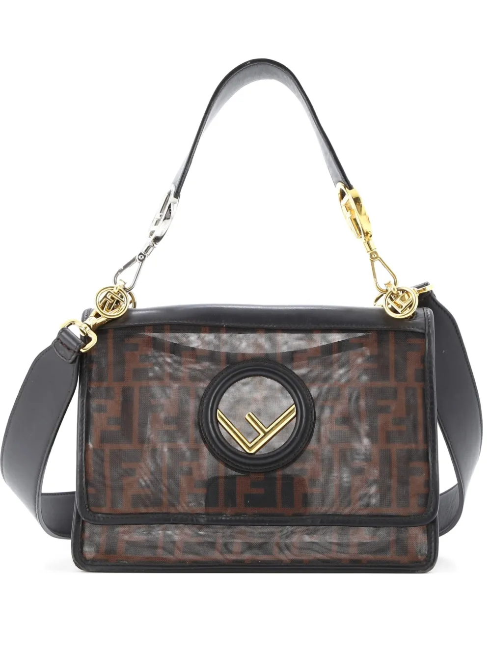Fendi Pre-Owned Kan I F Zucca Mesh Medium shoulder bag - Marrone