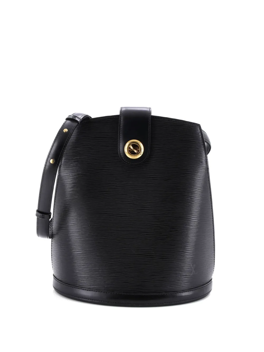 Pre-owned Louis Vuitton Cluny Epi Leather Shoulder Bag In Black