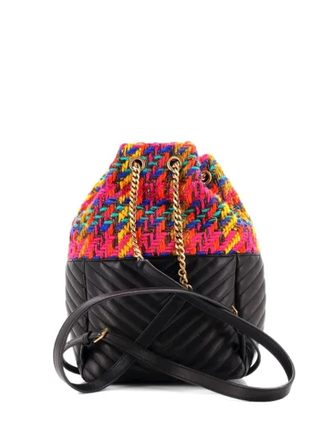 Saint Laurent Pre-Owned Joe Matelasse Chevron Leather with Tweed backpack