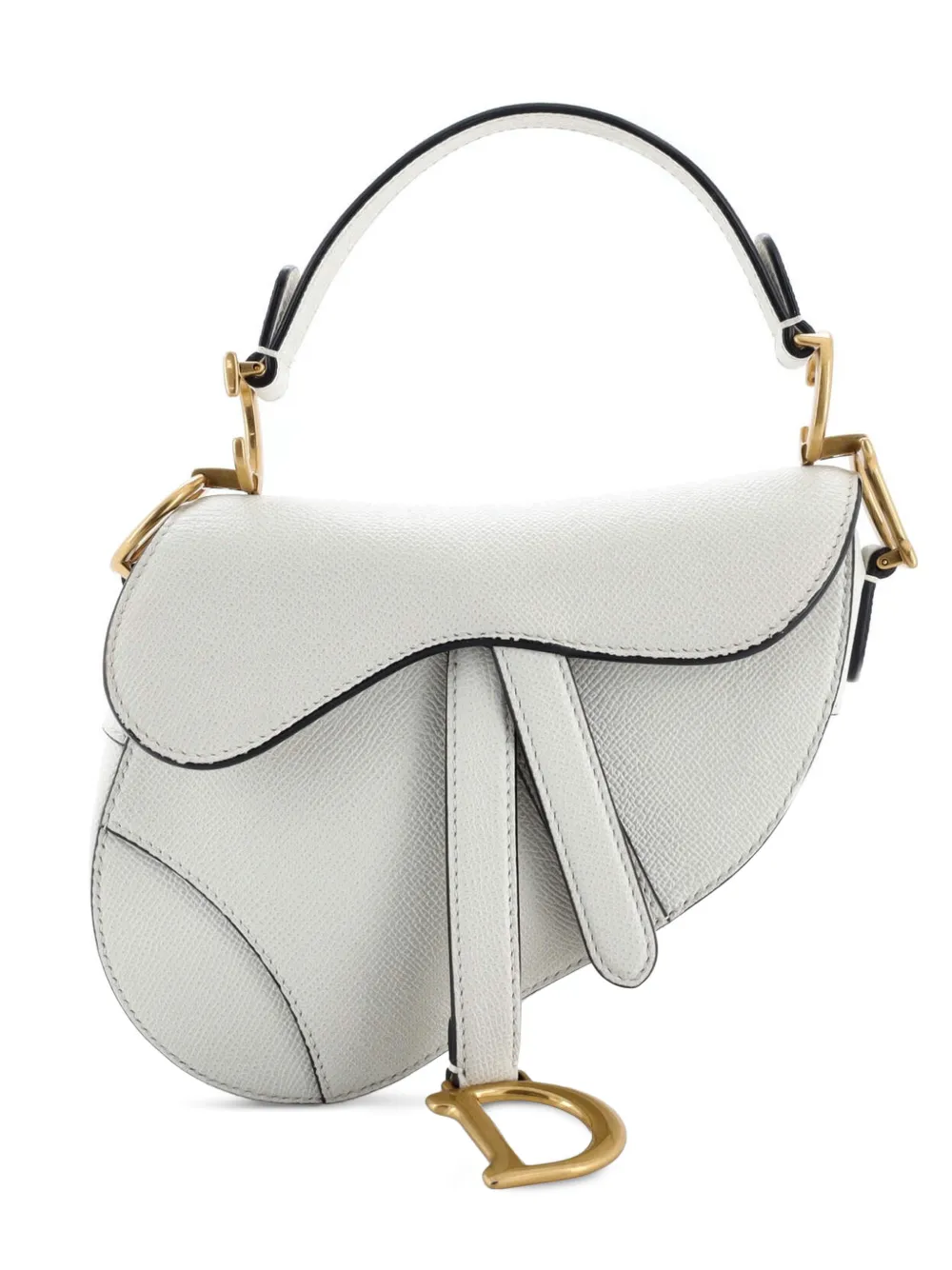 Christian Dior Pre-Owned Saddle Handbag Leather Mini shoulder bag - Bianco