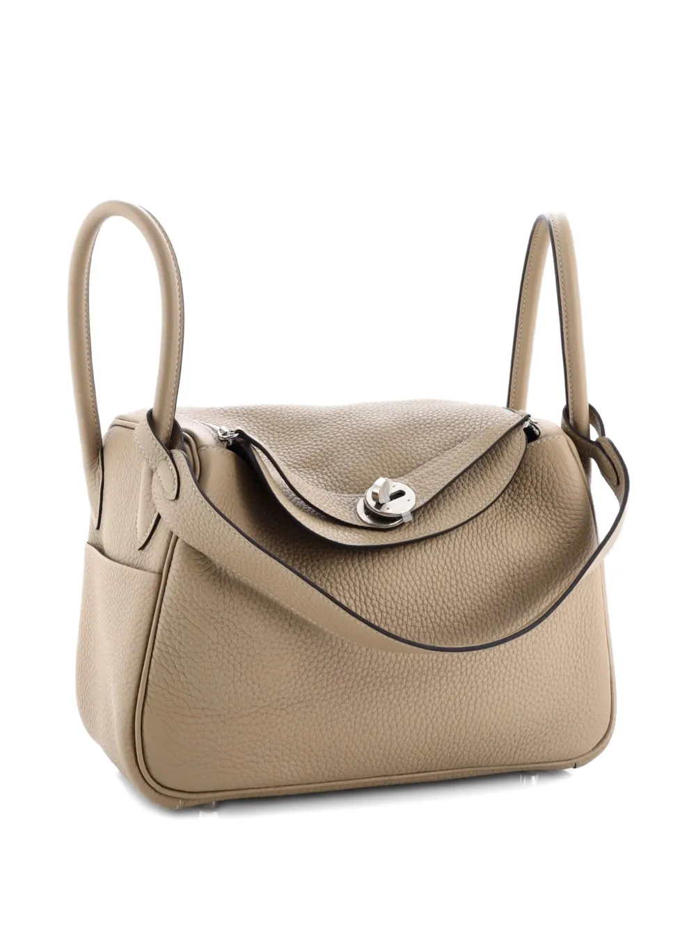 Pre-owned Hermes Lindy Bag Clemence 26 Shoulder Bag In Neutral