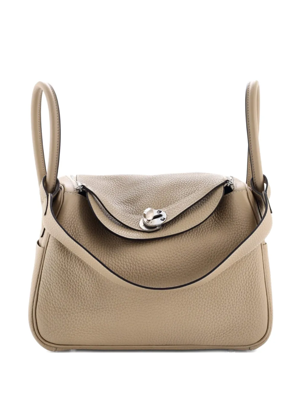 Pre-owned Hermes Lindy Bag Clemence 26 Shoulder Bag In Neutral