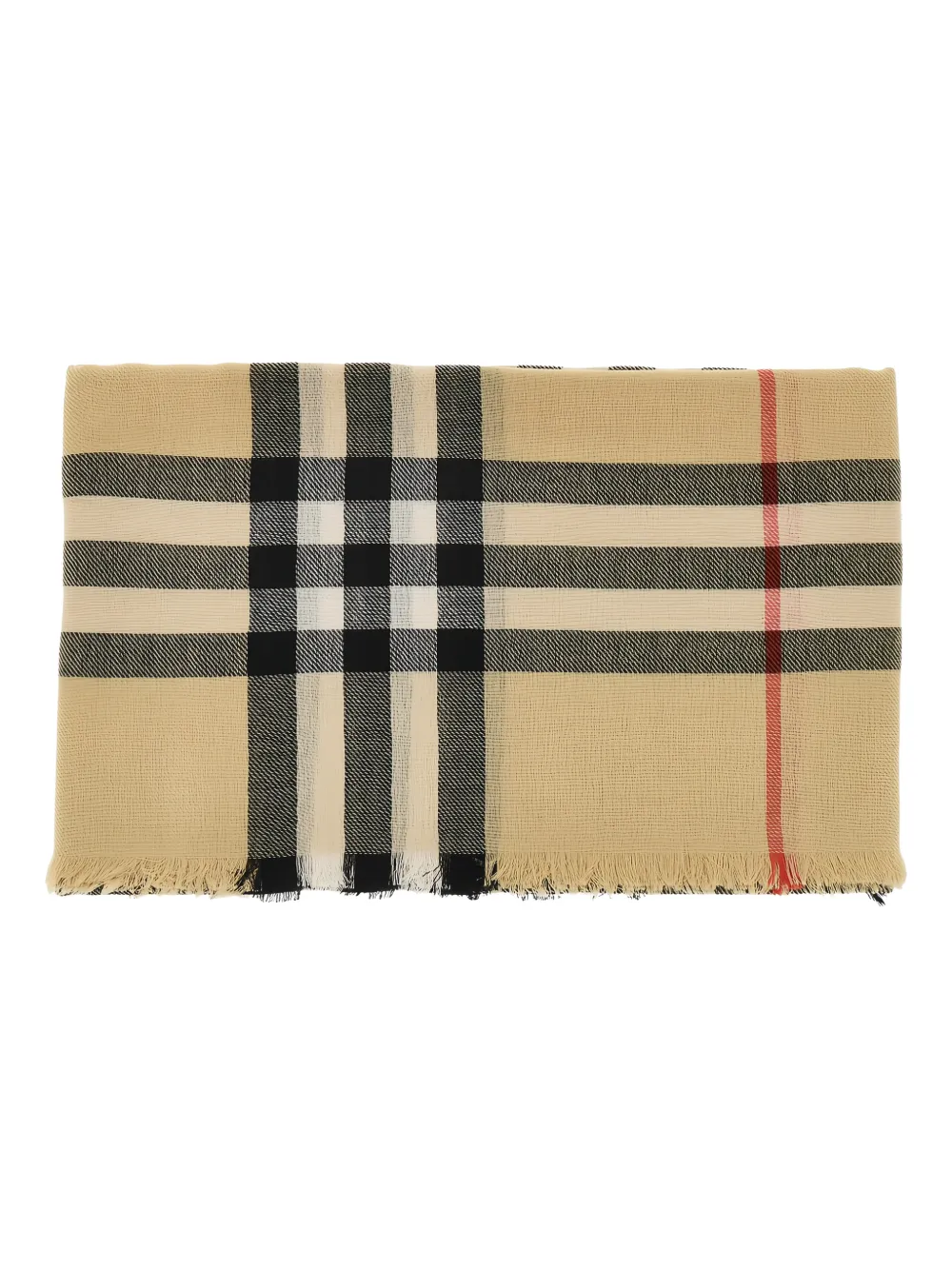 Burberry check-pattern fringed scarf - Beige