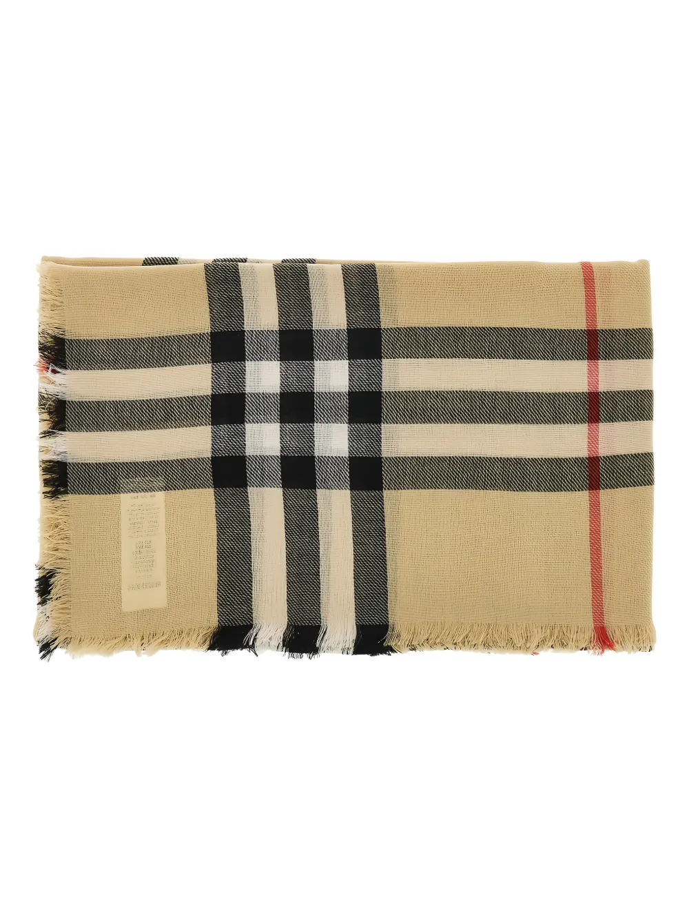 Burberry check-pattern fringed scarf - Toni neutri