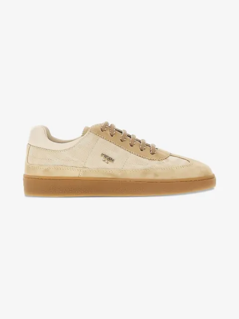 Fendi Kids logo-plaque panelled sneakers