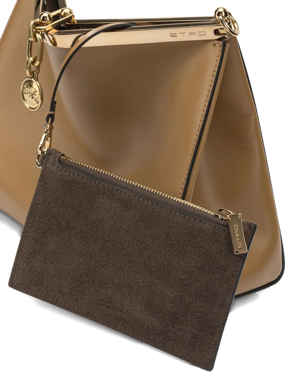 ETRO Vela raffia schoudertas Bruin