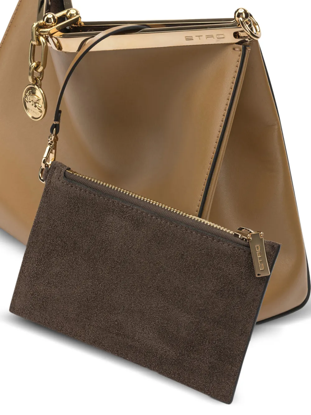 ETRO Vela raffia schoudertas Bruin