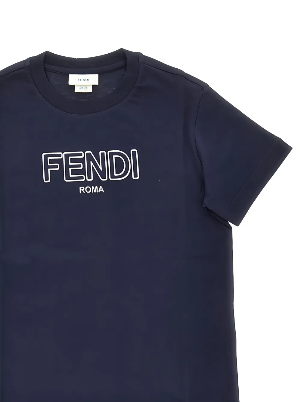  Fendi Kids Logo-detail T-shirt - Blue 