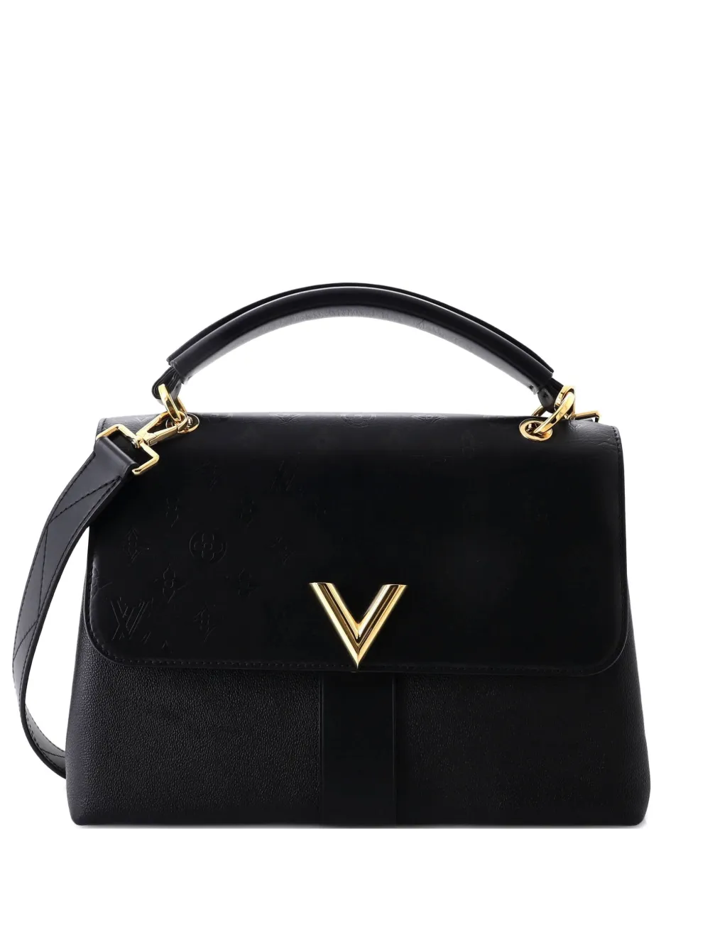 Pre-owned Louis Vuitton Very One Handle Bag Monogram Leather Satchel In Black