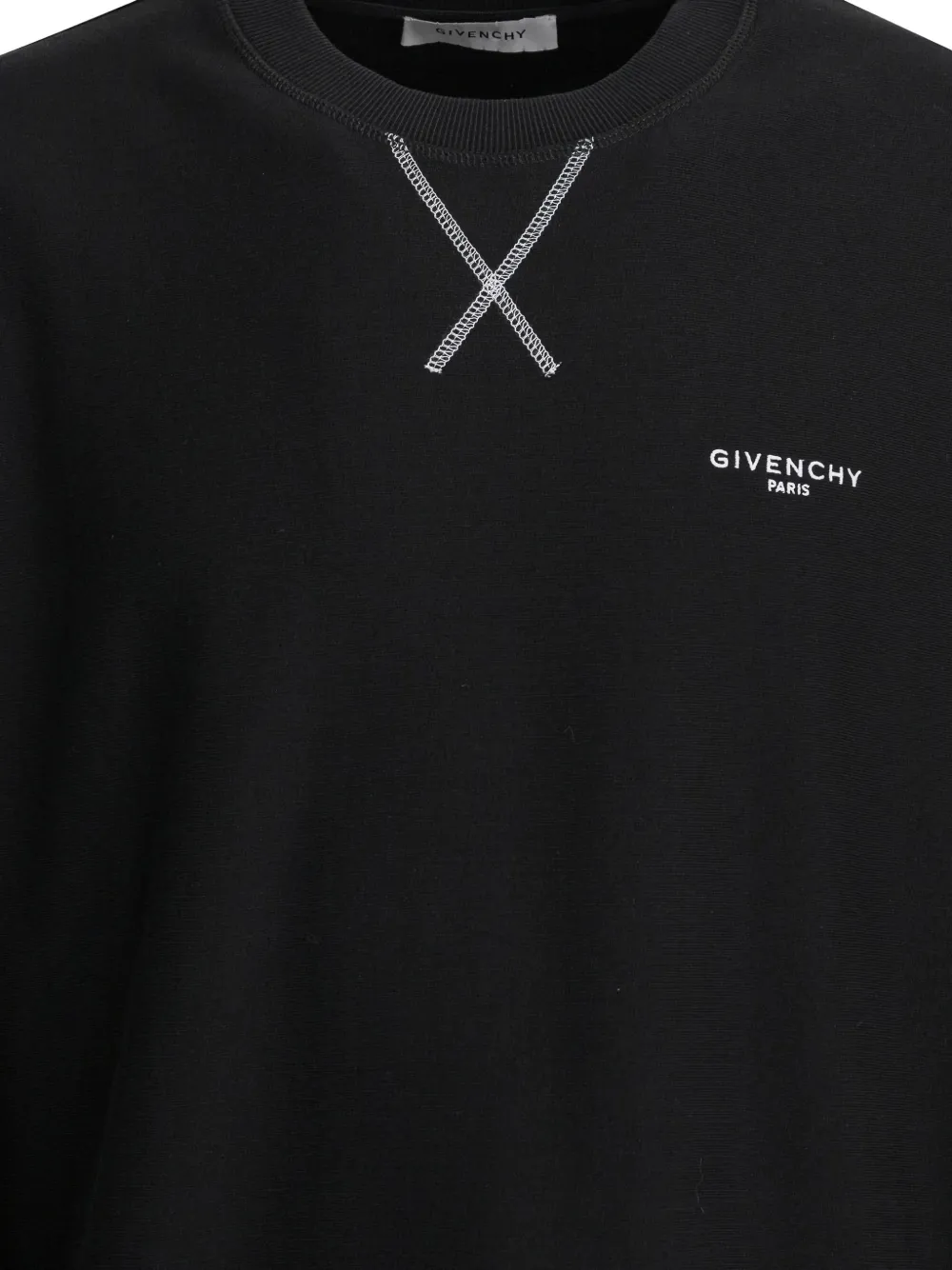 Givenchy Crew Neck Long Sleeve Ribbed Sweatshirt In Black