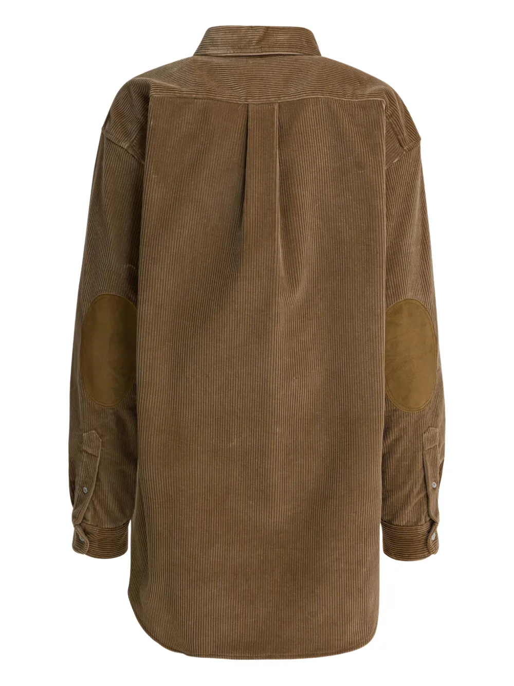  Miu Miu Corduroy Elbow Patch Shirt - Brown 