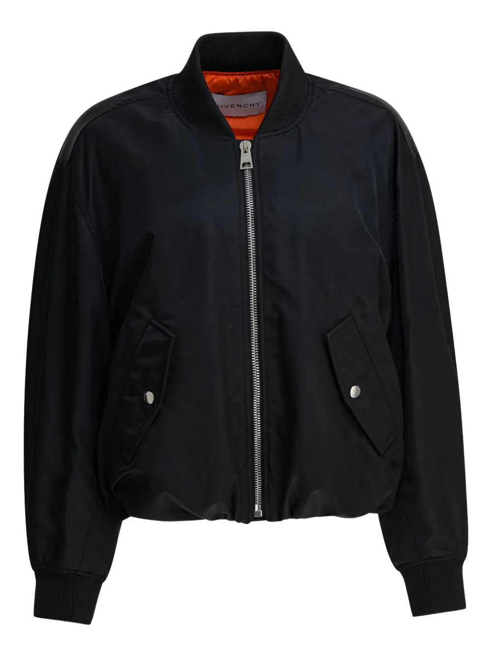Givenchy Cocoon Cropped Bomber Jacket In Black