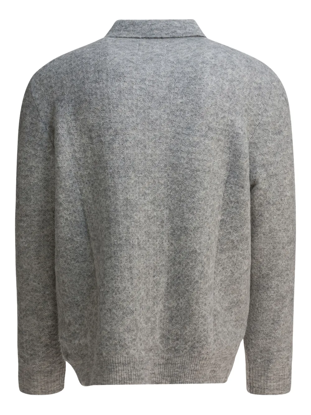 NN07 Alfie poloshirt met rits en textuur - Grijs