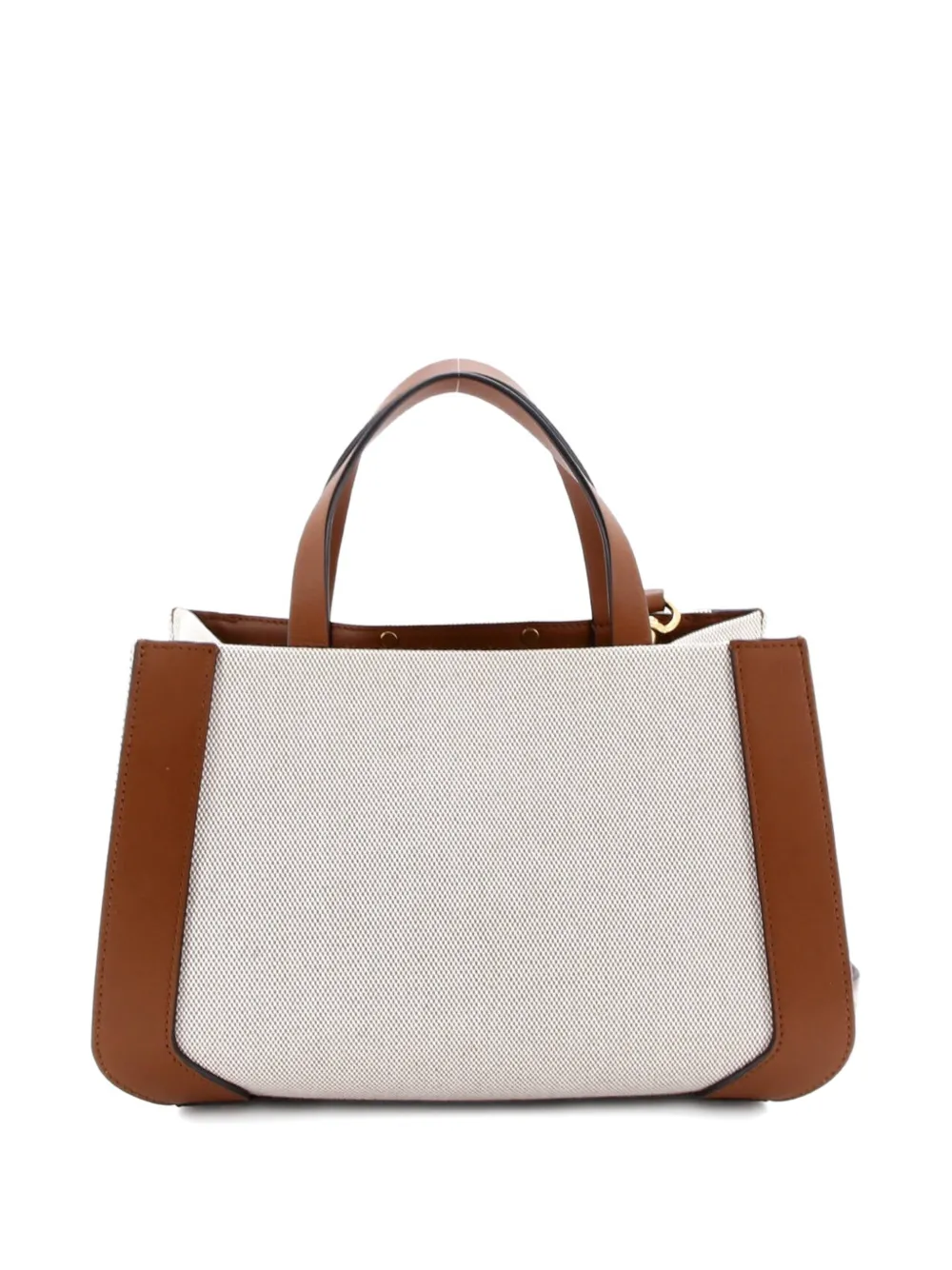 VALENTINO GARAVANI Pre-owned Vlogo Shopper Canvas And Leather Small Tote Bag In Brown