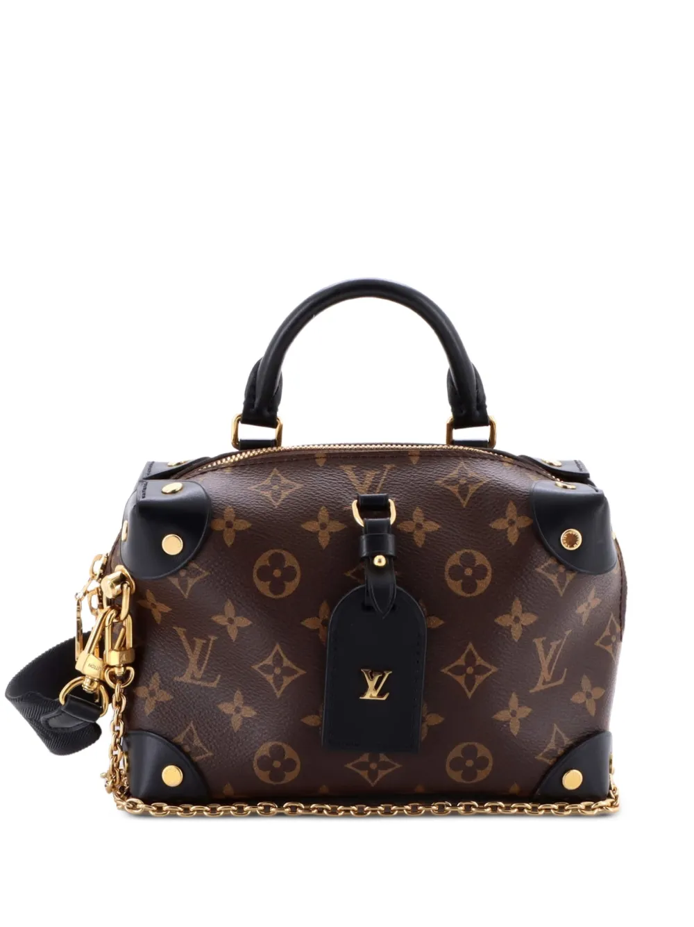 Louis Vuitton Pre-Owned Petite Malle Souple Handbag Monogram Canvas with Leather shoulder bag - Nero