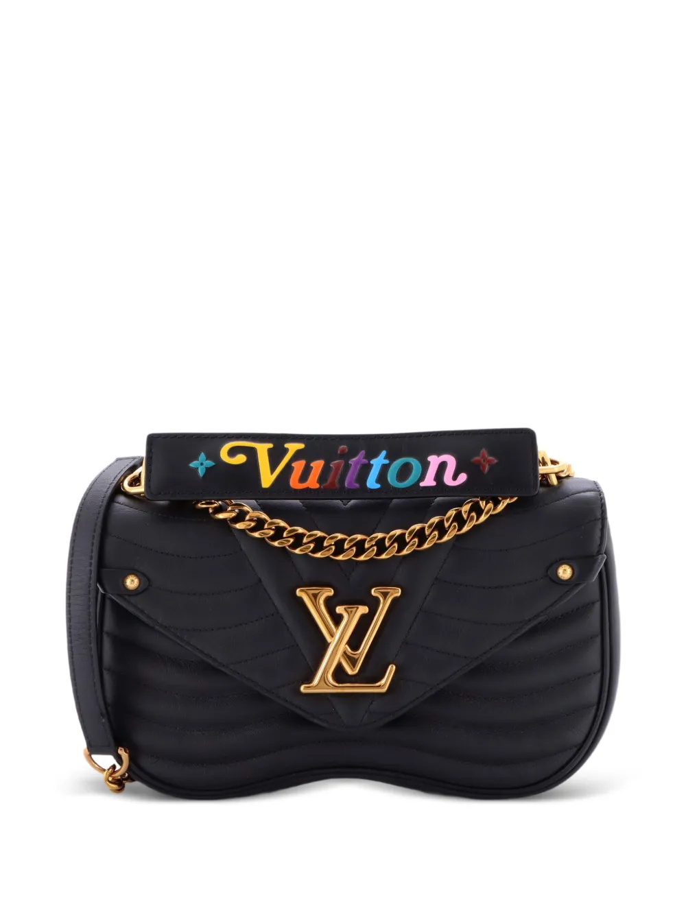 Louis Vuitton Pre-Owned New Wave Chain Bag Quilted Leather MM crossbody bag - Nero