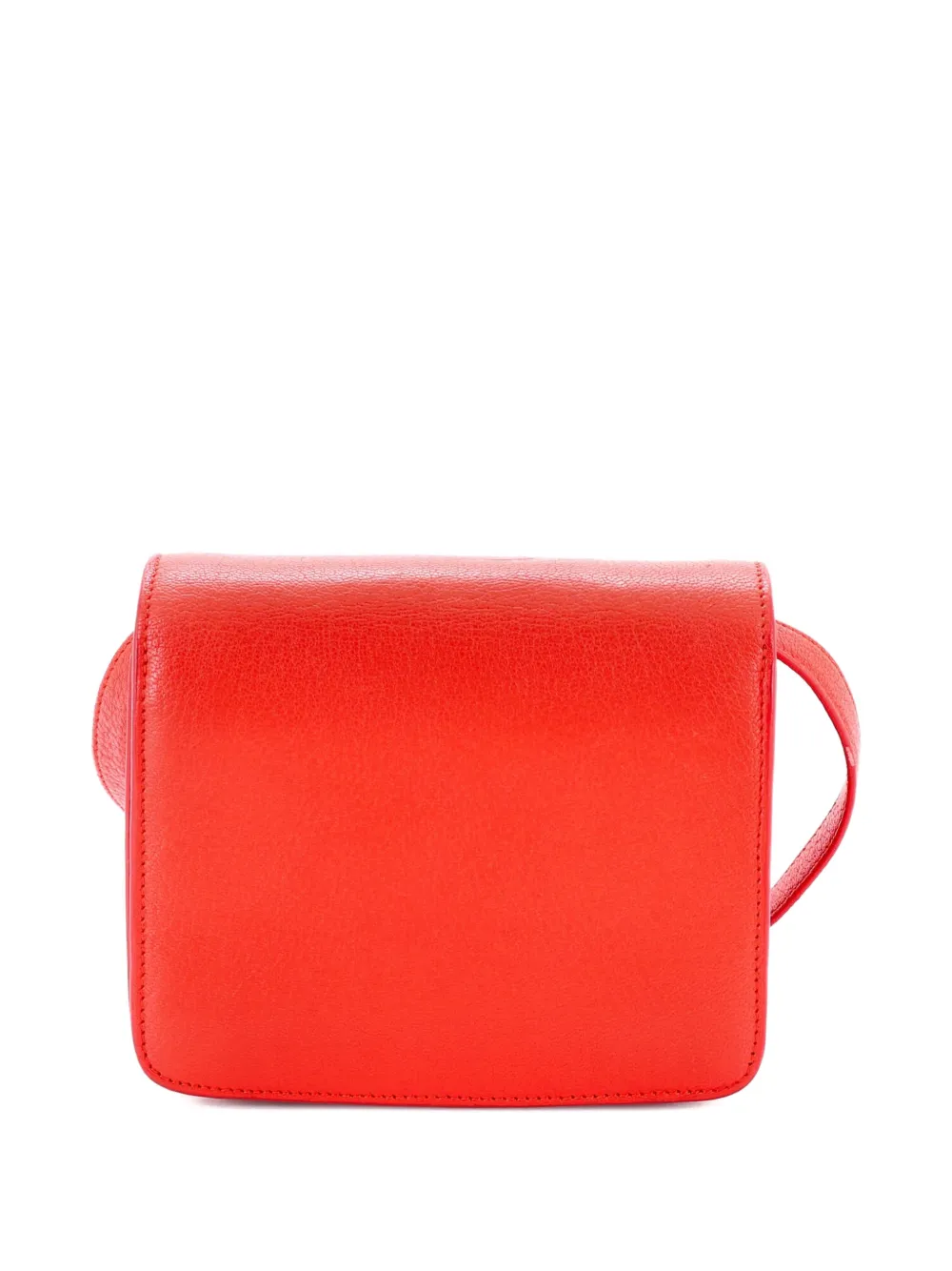 Pre-owned Celine Classic Box Bag Grainy Leather Small Crossbody Bag In Red