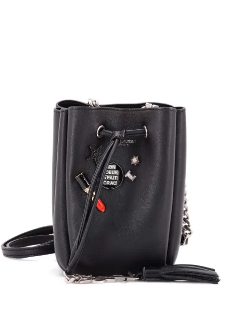 Saint Laurent Pre-Owned Monogram Bourse Embellished Leather Mini bucket bag